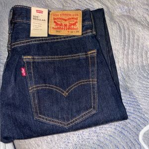 Mens Levi Jeans ‘505 Regular’ straight jean, dark wash